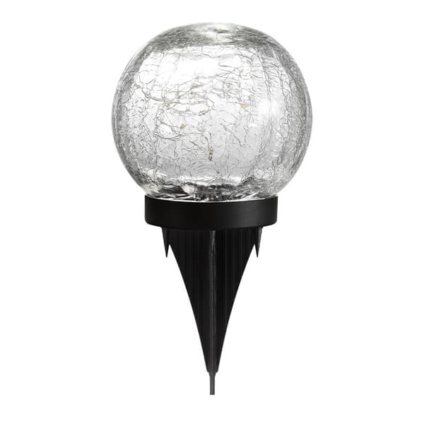 12CM revnet glas solcellelampe til haven - hvid varm
