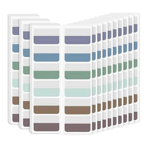Colorful Self-Adhesive Index Tabs, Book Tabs, 4.5 x 2.8 cm, Writable Page Tabs, Transparent
