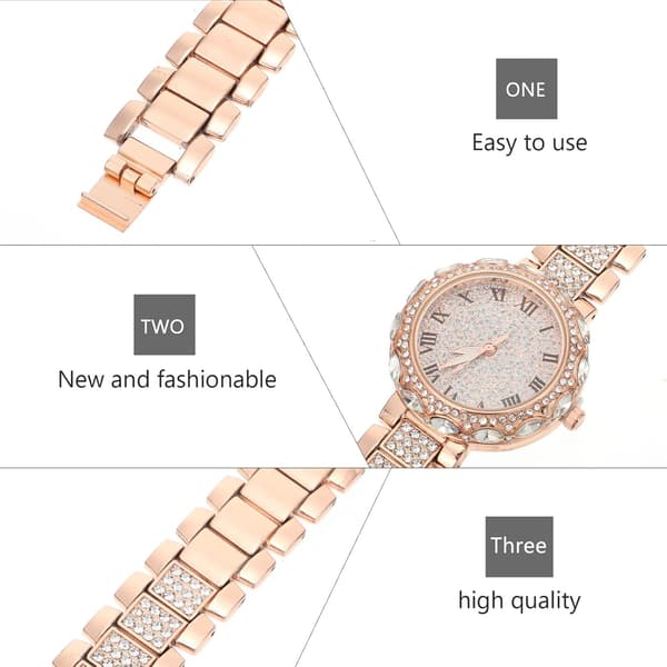 Flickklocka Rhinestone Armbandsur Damklocka Business Damklocka