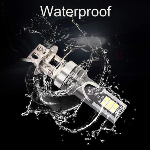 2 pcs LED Headlights, 2525 12LED Car Vehicle Headlight Replacement for H3 Headlight DC12V-24V White 6500K-7500K