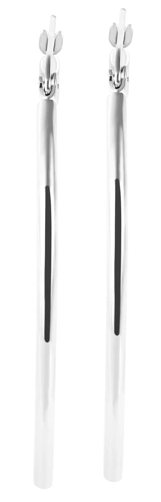 Klassiske runde hoop / creoler sølvøredobber i rustfritt stål - 5 cm sølv Silver
