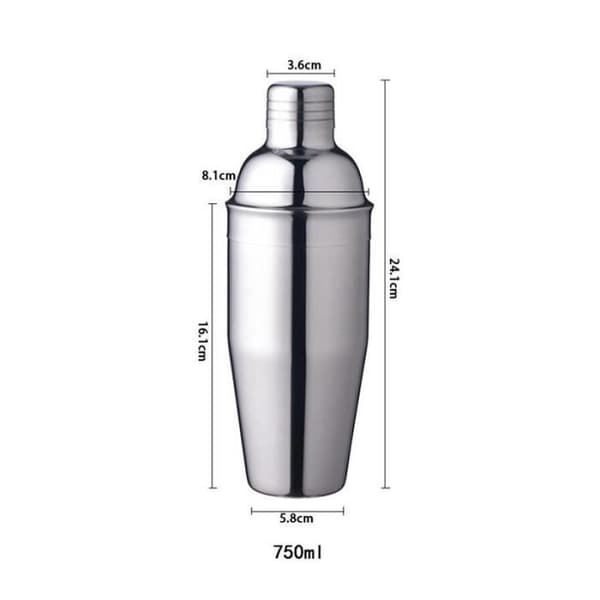 Cocktailshaker - PRUMYA - 5-delt professionelt sæt - Rustfrit stål - 750ML - Tåler opvaskemaskine