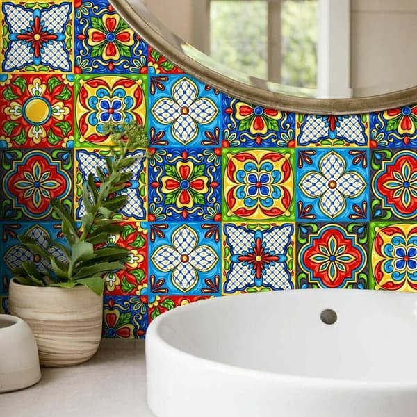 Tile Stickers Kitchen Backsplash 3D Self-Adhesive Mosaic Room Peel and Stick -10X10Cm