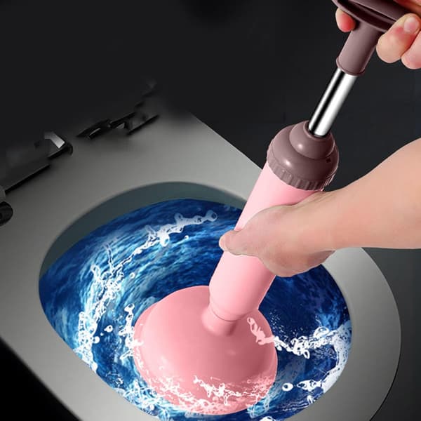 Kraftfuld toiletpumpe til afløbsrensning (pink)