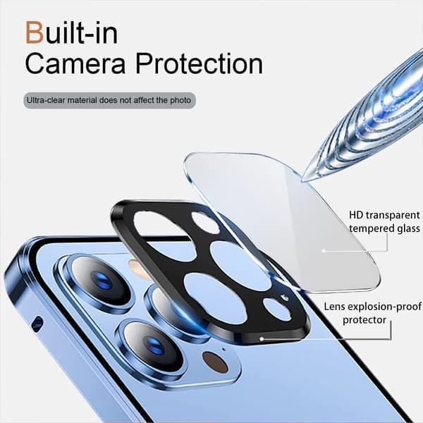 iPhone 16 Pro Max Magnetic Privacy Case with Metal Frame, Double-Sided Magnetic Glass, Anti-Spy Screen and Camera Lens Protector