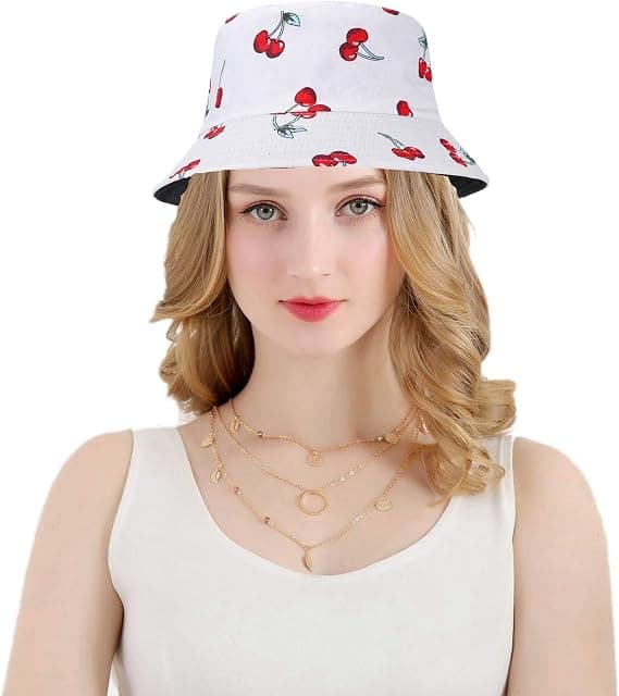 Bomuldshat, sommerfiskehat til kvinder og mænd, (Cherri