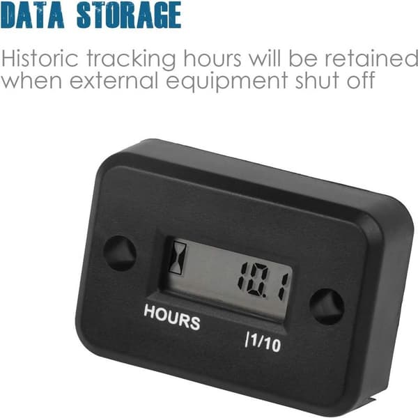 Digital Inductive Hour Meter, for Maintenance, Waterproof Design for Lawn Mowers, Chainsaws, Motorcycles, Snow Blowers
