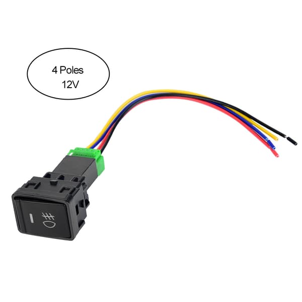 4-polet 12V LED-baggrundsbelyst vippekontakt