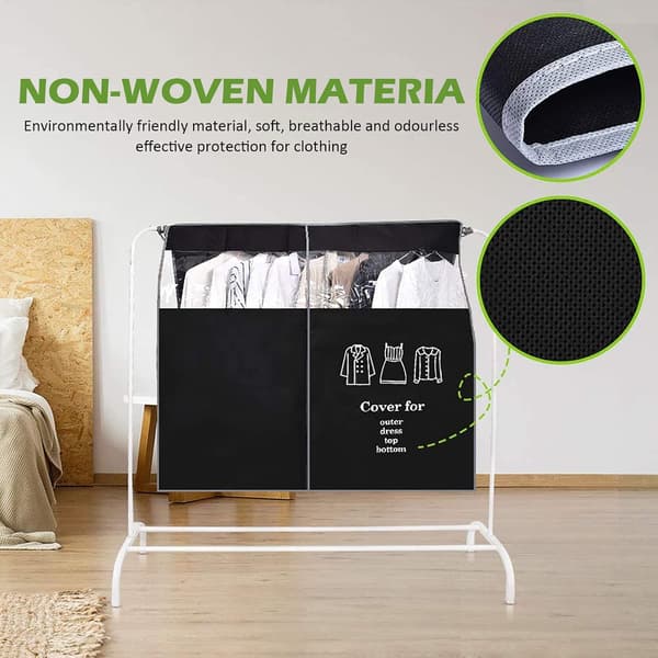 (Black) Dust Cover Clothes Cover, Breathable 90 x 110 cm, Thi
