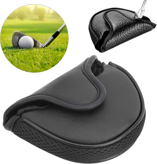 Svart - Golf Putter Hodebeskyttelse Vanntett PU Lær Golf Putter