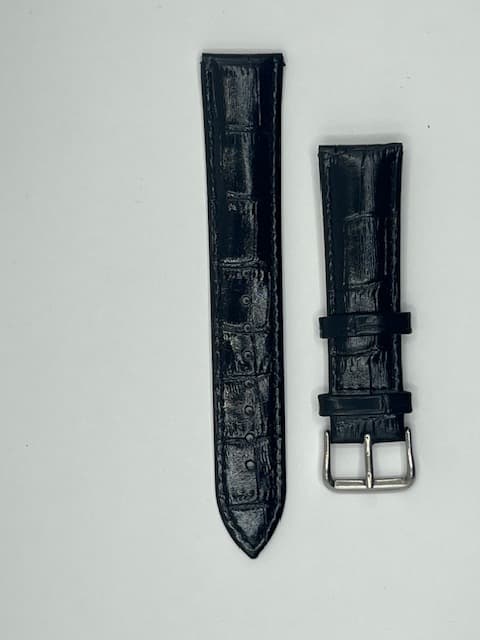 Kellonranneke musta 20mm (kroko) Musta Svart