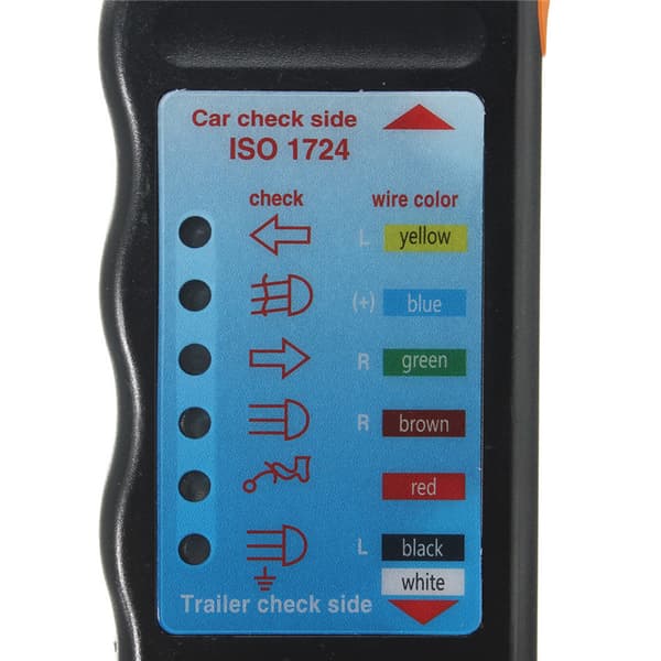 Black Car Trailer Tester 1pc 12V 7-Pin Trailer Test Tool Wiring Circuit Tester Diagnostic Tool Socket Tester