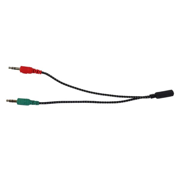 Hovedtelefon-splitter til computer, hovedtelefonadapter til pc-lyd og mikrofon, 3,5 mm hun til 3,5 mm han