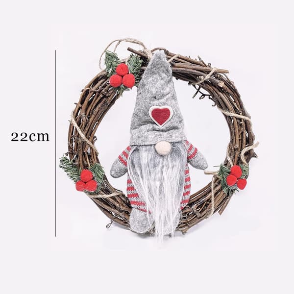 Julekrans til dørdekorationer, 22 cm Chris