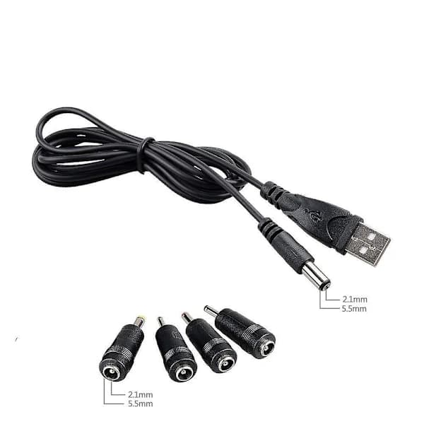 (pow yeah!) Universell DC til USB-kabel 2.0 2.5 3.0 4.0 5.5 5 i 1 Multilader Ladekabel