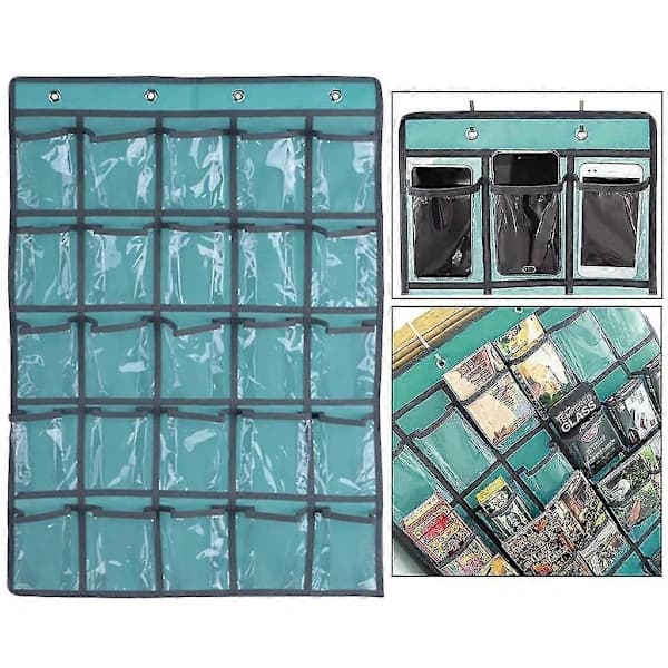 (Pow yeah!) Wall Mounted Classroom Chart with 25 Clear Pockets, Waterproof for Wall Door