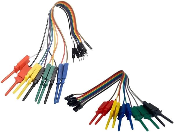 Testhagekredsløb 20 sæt og IC-ben, Breadboard-målelogikanalysator til pc'er med han- og hunklemmer, 20 cm ledninger Multimeter