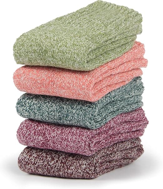 Women's Winter Socks, Thick Warm Comfortable Flat Socks, Solid Color, as a Gift.