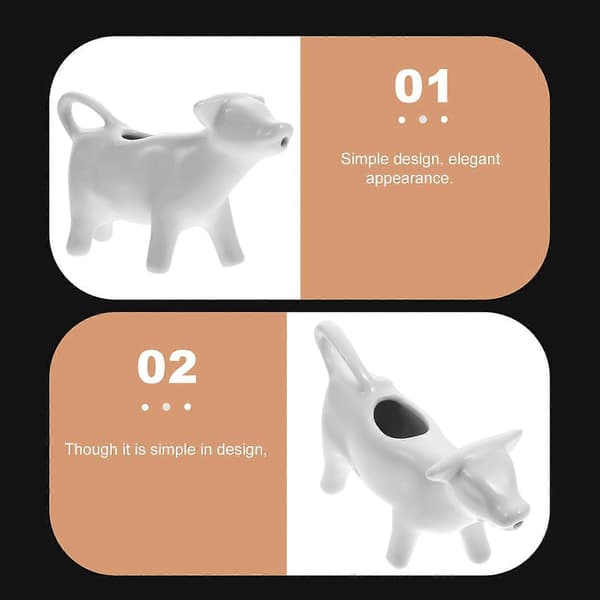 Keramisk ko-flødekande 40 ml hvid porcelænsmælkedispenser til kaffe og boligindretning Ref: 4320
