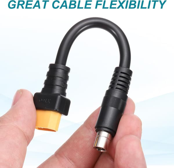 2 stk. XT60 til DC8020 adapterkabel, 20A hanstik kabel til bærbar strømstation, solpanel, generator