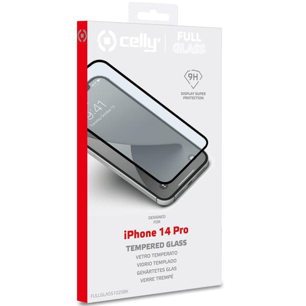 Näytönsuoja karkaistu lasi iPhone 14 Pro Svart, Transparent