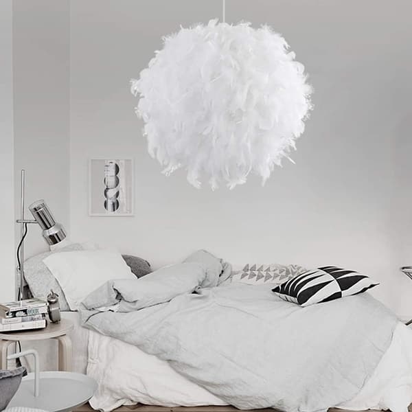Fjerlampe Loftslampe 30 cm E27 40W Hvid