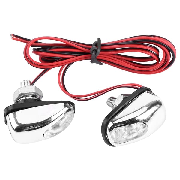 Pair LED Light Wiper Hood Windshield Water Spray Nozzle Washer Lamp 12V