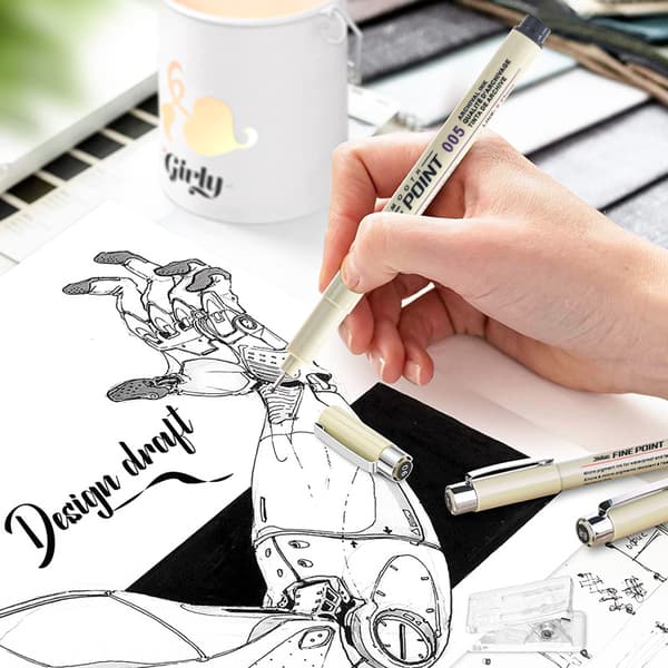 Precision Fineliner Pens - 12-pack for Drawing & Sketching