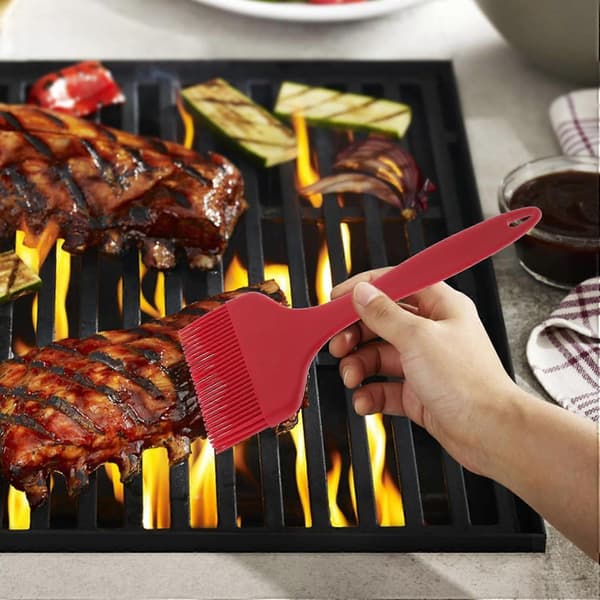 Silikonebørste Varmebestandig Non-Stick til Bagning BBQ Olie Smørsovs Madlavning Rød