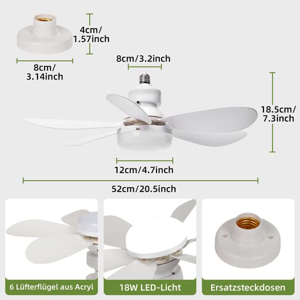 LED-loftventilator med fjernbetjening og integreret lys [JUN]