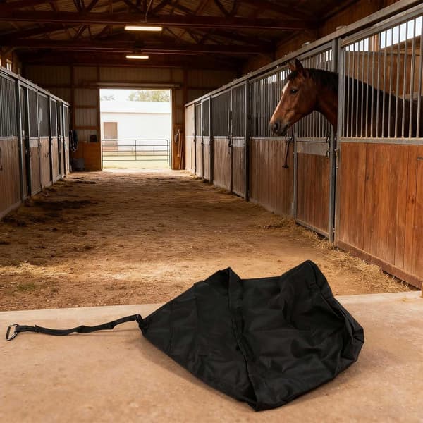 Hästfoderpåse Hink 5 Gallon, Tillverkad av Robust 900D Polyester, Lämplig för Släpvagnar och Spiltor, Praktisk