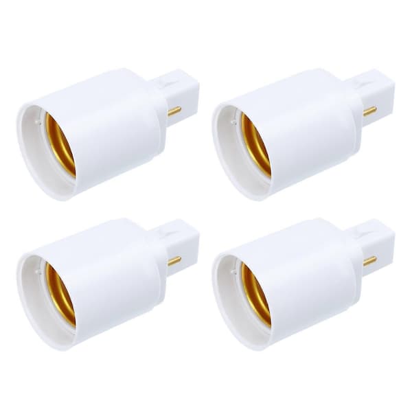 4 stk. Professionel G24D til E27 2-benet Lyskontakt Adapter Lampeholder