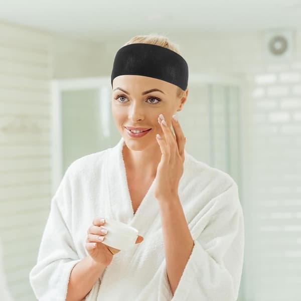 50 stk. engangs elastiske spa-hårbånd til kvinder, sorte non-woven stof-hårbånd til hudpleje, ansigtsbehandler-hårbånd til makeup, ansigtsvask