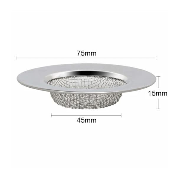 Tre vaskesier/vaskepropper i rustfrit stål, velegnet til vaske med en indvendig diameter på 4,5-5,5 cm.