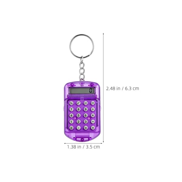3-pack mini elektronisk fickräknare med nyckelring och vikbart lock - söt och bärbar bokföringspryl