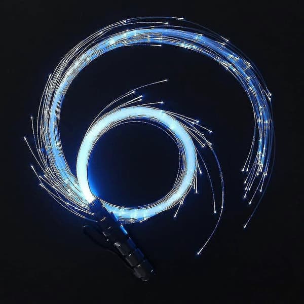 LED-kuituoptinen piiska Dans Space Whip Superkirkas valo 40 väritehostetta 360 pyörivä Pixel Rave Whip -lelu