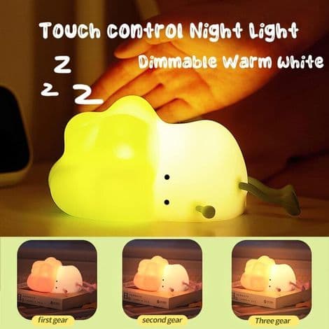 Touch-Sensitive Night Light with Adjustable Brightness, LED Bedside Lamp for Children's Room, Eye Protection, Vegetable Lamp
