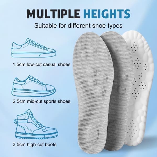 Unisex Memory Foam Skosåler – Svangstøtte & Stødabsorberende Komfort, 2-pak til Mænd & Kvinder (EU 44/27.5cm)(Ho)