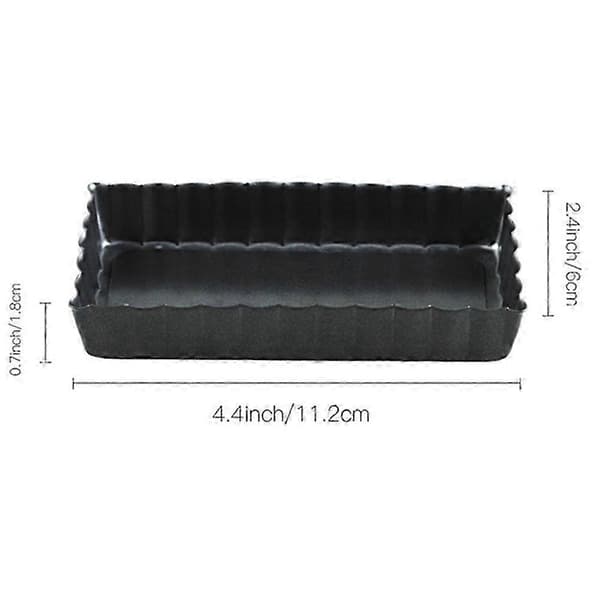 8-pack Non-stick Quiche and Tart Pans Rectangular with Removable Bottom, Fluted Tart Pan Compatible with Fruit Pie Cake