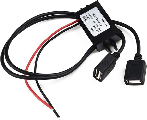 DC til 3A USB-udgang, kompakt beskyttelse 12V-5V Step-Down strømkonverter Dual 46x27x14mm med overstrøm