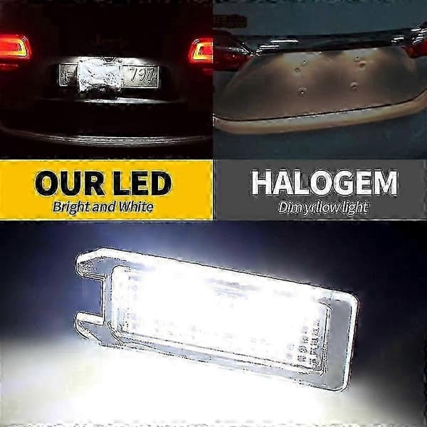 Erstatnings-LED-nummerpladelys til Fiat 500 og Dodge Viper-modeller 2 stk. LED-lamper 2 st LED-lampor