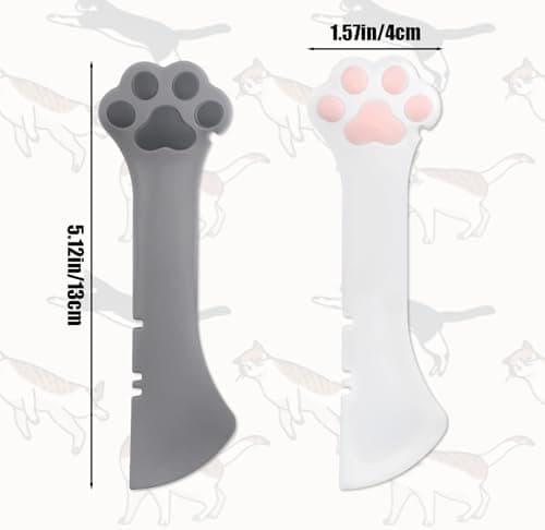 130x40mm 2 stk. Dyrefoderdåseske, Silikone Hundemad Dåseåbner Sød Hunde Katte Pote Ske til Vådfoder Dyredåsespatel Mult