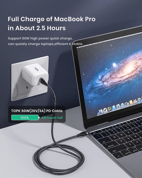 Todelt sæt (oplader + Android-kabel), opladerkabel USB Fast C