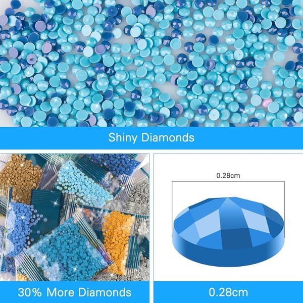 5D hvit peon diamantmaleri, 30x40cm sommerfugl blå DIY diamo