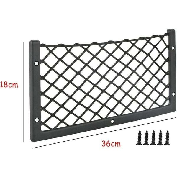 Sæt med 3 bilopbevaringsnet, 36 x 18 cm, elastisk net. Til varevogne, autocampere og lastbiler. Nem installation.