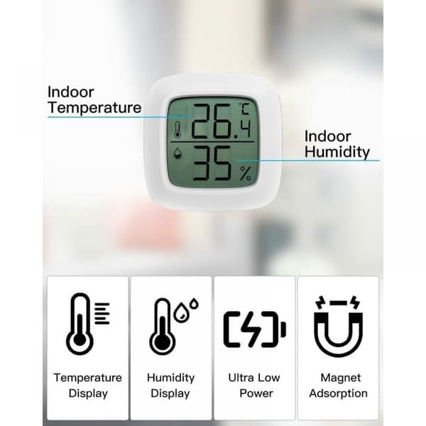 (5 stk) Digitalt innendørs termometer hygrometer, komfortnivå I