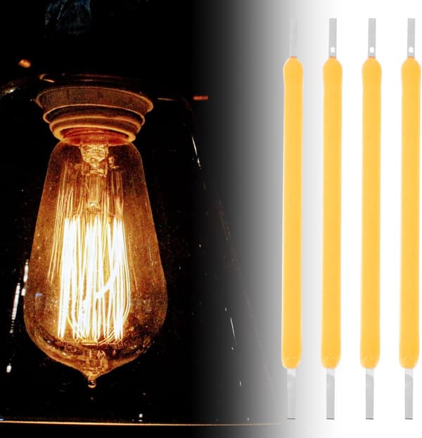 100 stk. 38 mm LED-glødetrådsdele, 3V 120mA 2700K varmt lyssæt