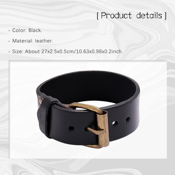 Justerbart læderarmbånd Sort Enkelt Retro Smykker
