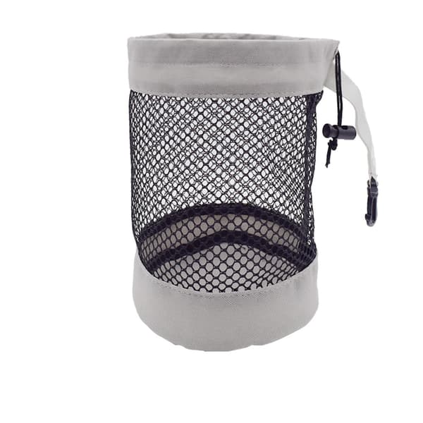Golf Accessory Mesh Drawstring Bag, Portable Lightweight Pouch for Balls and Tees, 3 Sizes L Gray L Gray