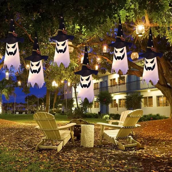st Halloween LED Blinkende Lys Hængende Spøgelse